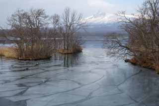 fotografia, materiale, libero il panorama, dipinga, fotografia di scorta,Scena di inverno di Onumakoen, , lago, Lago Onuma, cielo blu