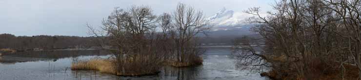 photo,material,free,landscape,picture,stock photo,Creative Commons,Onumakoen winter scene, , lake, Lake Onuma, blue sky