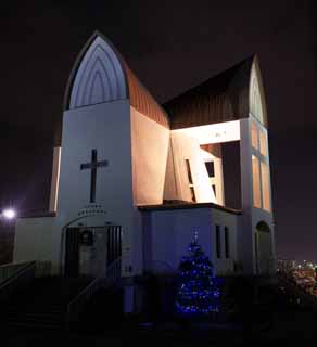 fotografia, materiale, libero il panorama, dipinga, fotografia di scorta,La notte di un St. John la chiesa, chiesa, cielo blu, attraversi, Cristianesimo