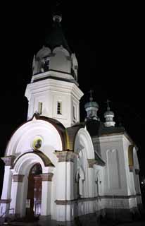 foto,tela,gratis,paisaje,fotografa,idea,Una iglesia ortodoxa cristiana, Iglesia, Cielo azul, Estilo complejo, Pueblo de puerto