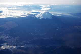 fotografia, materiale, libero il panorama, dipinga, fotografia di scorta,Mt. Fuji, Mt. Fuji, Singolarit, Glicine giapponese, Una fotografia aerea