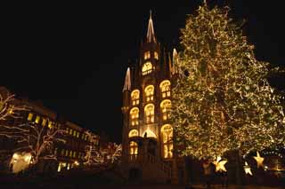 Foto, materiell, befreit, Landschaft, Bild, hat Foto auf Lager,Nacht Huis zehn Bosch, Das Rathaus, Festliche Beleuchtung, Illuminierung, Licht