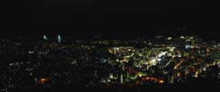 Foto, materieel, vrij, landschap, schilderstuk, bevoorraden foto,Een avond uitzicht van Nagasaki, Illuminering, Straatlantaarn, Het wordt belicht, Godin Ohashi