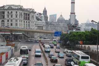 photo,material,free,landscape,picture,stock photo,Creative Commons,According to Shanghai, bus, taxi, Asphalt, The Y tongue