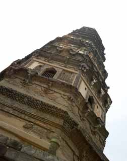 fotografia, materiale, libero il panorama, dipinga, fotografia di scorta,La torre di Unganji di HuQiu, inclinandosi torre, torreggi per il riposo di anime, mattone, torre