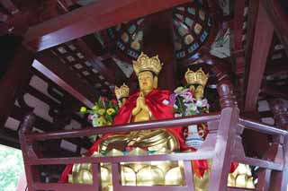 photo, la matire, libre, amnage, dcrivez, photo de la rserve,Une image bouddhiste dans Cinq Pagode Storeyed de la montagne dans le temple hivernal, Image bouddhiste, Or, , Bouddhisme