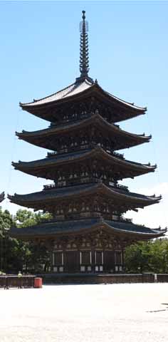 Foto, materiell, befreit, Landschaft, Bild, hat Foto auf Lager,Kofuku-ji-Tempel fnf Storeyed-Pagode, Buddhismus, hlzernes Gebude, Fnf Storeyed-Pagode, Welterbe