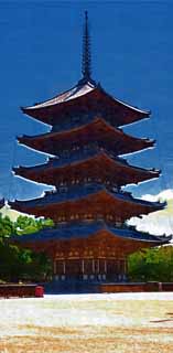 illust, , , , , ,  ,  , .,Kofuku-ji   Storeyed Pagoda, ,  ,  Storeyed Pagoda,  