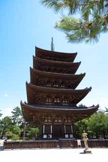 photo, la matire, libre, amnage, dcrivez, photo de la rserve,Temple Kofuku-ji cinq pagode Storeyed, Bouddhisme, btiment en bois, Cinq pagode Storeyed, patrimoine de l'humanit