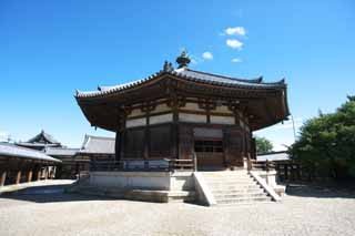 Foto, materiell, befreit, Landschaft, Bild, hat Foto auf Lager,Horyu-ji Temple-Traum, Buddhismus, Traum, 8 quadratische Form, Ein innerer Tempel