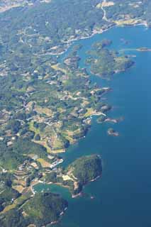 photo,material,free,landscape,picture,stock photo,Creative Commons,A farm village of Nagasaki, The country, mandarin orange, The sea, Aerial photography