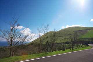 photo,material,free,landscape,picture,stock photo,Creative Commons,Mt. ogre, Lava, The sea, field, cycling road