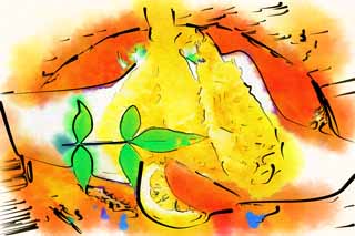 illust, matire, libre, paysage, image, le tableau, crayon de la couleur, colorie, en tirant,Le tempura du blanc, Le poisson critique, Tempura, , 