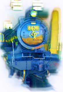 illust, matire, libre, paysage, image, le tableau, crayon de la couleur, colorie, en tirant,Une vapeur locomotif, vapeur locomotif, train, roue motrice, Charbon