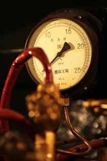 photo,material,free,landscape,picture,stock photo,Creative Commons,A steam engine, Steam, The plumbing, pressure gauge, meter