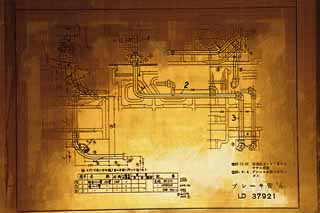 illust, matire, libre, paysage, image, le tableau, crayon de la couleur, colorie, en tirant,Une vapeur plan locomotif, dessin, plan, Production, train