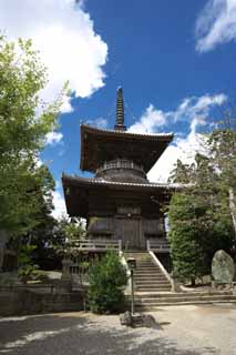 photo,material,free,landscape,picture,stock photo,Creative Commons,A sacred mountain temple treasure tower, treasure tower, Buddhism, temple, wooden building