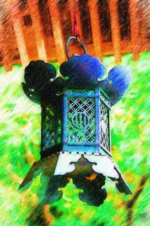 illust, matire, libre, paysage, image, le tableau, crayon de la couleur, colorie, en tirant,Kompira-san Temple lanterne pendante, Temple shintoste temple bouddhiste, compagnie, lanterne de jardin, Shintosme
