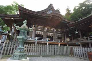 Foto, materiell, befreit, Landschaft, Bild, hat Foto auf Lager,Kompira-san Schrein Hongu, Schintoistischer Schrein Buddhistischer Tempel, Der groe bereite Hauptgott, hlzernes Gebude, Schintoismus