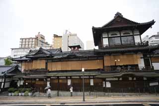 Foto, materieel, vrij, landschap, schilderstuk, bevoorraden foto,Dogo Onsen, Bathhouse, Dak, Bamboo blind, Yukata