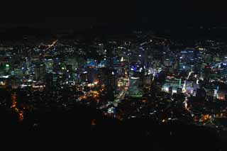 Foto, materiell, befreit, Landschaft, Bild, hat Foto auf Lager,Een avond uitzicht Van Myondong, Myondong, Im Stadtzentrum, die Stadt, Neon