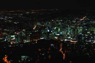 photo,material,free,landscape,picture,stock photo,Creative Commons,A night view of Seoul, building, Neon, night view, Illumination