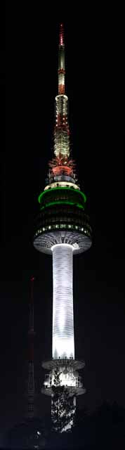 Foto, materiell, befreit, Landschaft, Bild, hat Foto auf Lager,N toren in het Seoel, Ein elektrischer Wellenturm, N Seoul-Turm, Nachtsicht, Wei