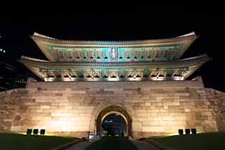 fotografia, materiale, libero il panorama, dipinga, fotografia di scorta,Namdaemun, cancello di castello, Namdaemun, , Han arrocca