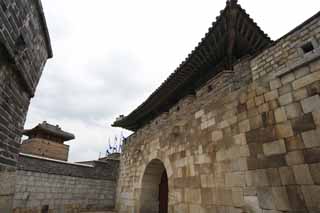 foto,tela,gratis,paisaje,fotografa,idea,Una puerta de oeste de sinter, Castillo, Bandera, Ladrillo, Pared de castillo