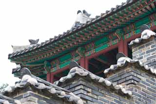 fotografia, materiale, libero il panorama, dipinga, fotografia di scorta,BangWhaSuRyuJung, castello, torre di angolo, mattone, muro di castello