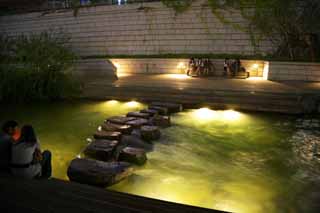 photo,material,free,landscape,picture,stock photo,Creative Commons,The night of the crystal rill River, Crystal rill River, building, city, waterside