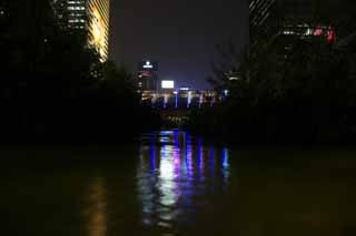 foto,tela,gratis,paisaje,fotografa,idea,La noche del ro de riachuelo de cristal, Ro de riachuelo de cristal, Edificio, Ciudad, Orilla