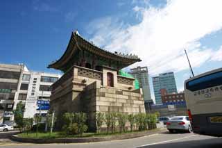 photo,material,free,landscape,picture,stock photo,Creative Commons,A tower of Kyng-bokkung, Making a rock garden, tower, sloppy image, world heritage