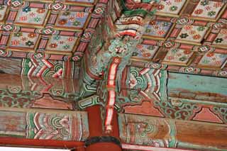 fotografia, materiale, libero il panorama, dipinga, fotografia di scorta,Un raggio di Kyng-bokkung,  fatto di legno, pilastro, Reticolato, Colorante Ricco