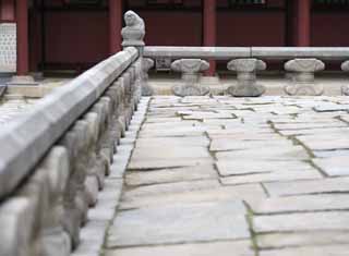 fotografia, material, livra, ajardine, imagine, proveja fotografia,Uma cerca de Kunjongjon, apedreje esttua, herana mundial, Confucionismo, escultura