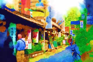 illust,tela,gratis,paisaje,fotografa,idea,pintura,Lpiz de color,dibujo,Insadong, Galera, Tradicin, Restaurante, Pavimento de piedra