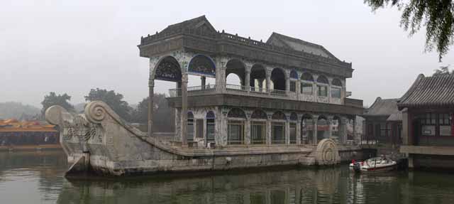 Foto, materiell, befreit, Landschaft, Bild, hat Foto auf Lager,Sommerpalast der Qing-Yan Fang, Schiff, Kniglich, Das Bauen von Wasser, 