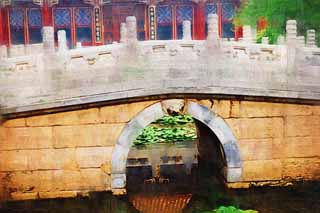 illustration,material,free,landscape,picture,painting,color pencil,crayon,drawing,Summer Palace cloud of exhaust buttocks, Decoration, Ishibashi, Zhu coating, Mizuhashi Kon