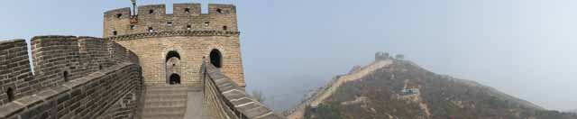 Foto, materieel, vrij, landschap, schilderstuk, bevoorraden foto,Great Wall Panorama, Muren, Lou Kasteel, Xiongnu, Keizer Guangwu van Han