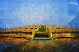 illustration,material,free,landscape,picture,painting,color pencil,crayon,drawing,The Temple of Heaven, Gate, Hiroshi preciousness 95, , 
