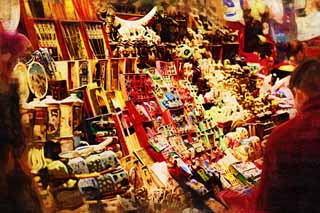 illust, matire, libre, paysage, image, le tableau, crayon de la couleur, colorie, en tirant,Wangfujing Street collations, Brosse, Souvenirs, Caddy, Poterie