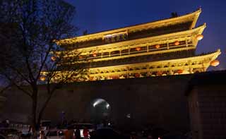 fotografia, materiale, libero il panorama, dipinga, fotografia di scorta,Tamburo torre a Xi'an, Torre di tamburo, Chang'an, Storia, Corriere