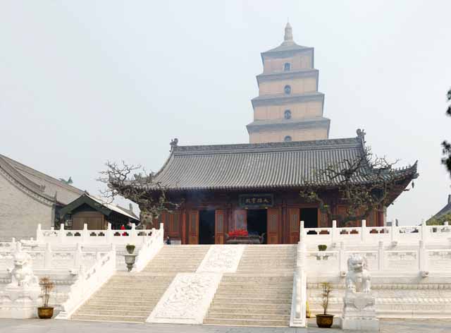 photo,material,free,landscape,picture,stock photo,Creative Commons,Tower and large goose in Temple of Great Mercy and Goodness, Go GANTOU, Empress Fuminori, Sanskrit scriptures, Journey To The West