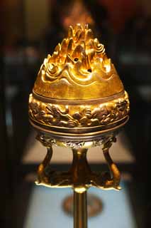 fotografia, materiale, libero il panorama, dipinga, fotografia di scorta,Bronzo-comune di bamb a forma di Censer dorati con Oro e Argento, Montagna reattore Equo, Oro ed argento, Vasellame antico, Tesoro