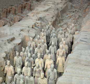 foto,tela,gratis,paisaje,fotografa,idea,Guerreros de terracota en el hoyo n  1, Guerreros de terracota, Personas antiguas, Tumba, Herencia de mundo