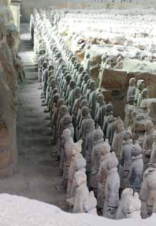 foto,tela,gratis,paisaje,fotografa,idea,Guerreros de terracota en el hoyo n  1, Guerreros de terracota, Personas antiguas, Tumba, Herencia de mundo