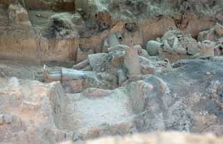 Foto, materieel, vrij, landschap, schilderstuk, bevoorraden foto,Terracotta krijgers in Pit Nr.1, Terracotta Strijders, Oeroud volk, Groeve, Wereld Heritage