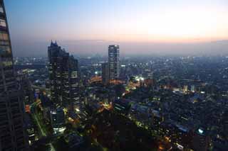 Foto, materieel, vrij, landschap, schilderstuk, bevoorraden foto,Shinjuku bij nacht, Hoog, Subcenter, Tokio Metropolitan Government, Gebouw