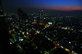 fotografia, materiale, libero il panorama, dipinga, fotografia di scorta,Shinjuku di notte, A molti piani, Subcenter, Tokio governo metropolitano, Costruendo