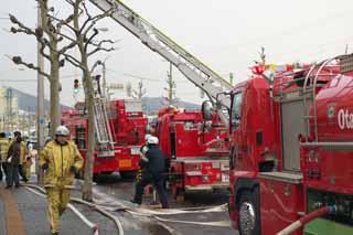 Foto, materieel, vrij, landschap, schilderstuk, bevoorraden foto,Emergency mobilisatie, Vuur, Brandweerwagen, Reddingsoperaties, VUUR STRIJD af